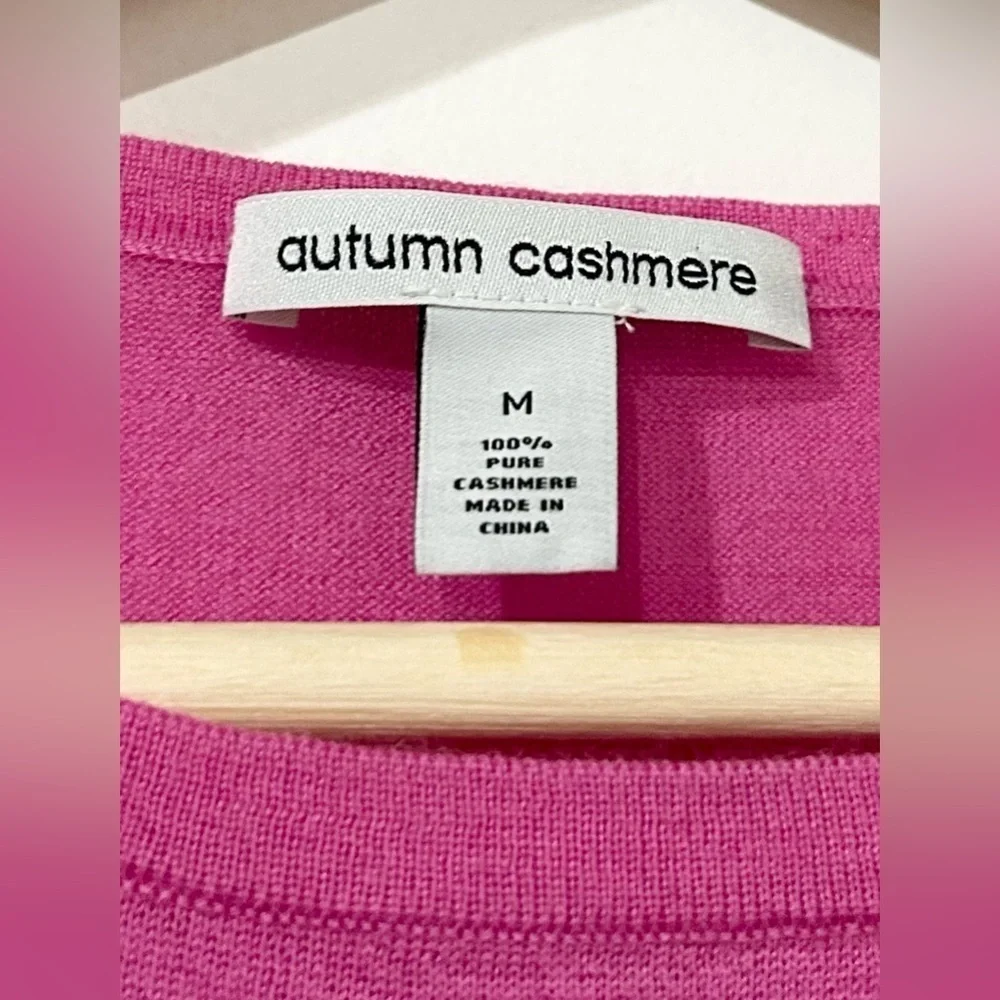 Autumn Cashmere‎ Striped Lightweight Cashmere Slim Top Blue Pink Gray M